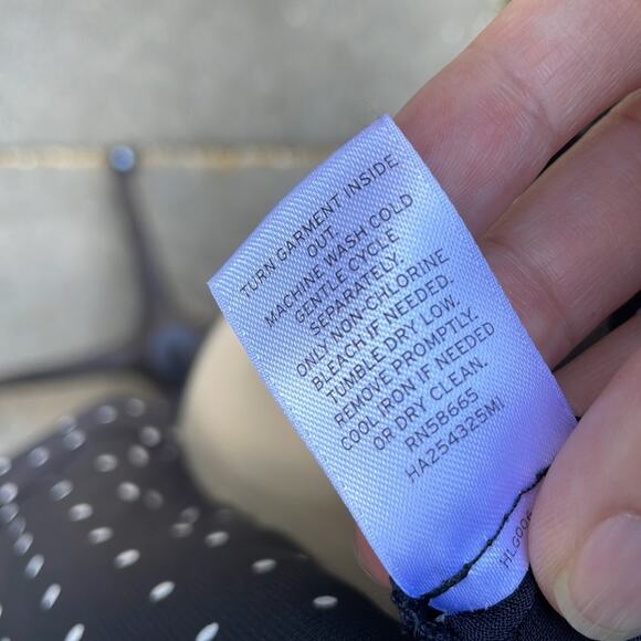 Halogen Sheer Long Sleeve Black & White Polka Dot Blouse Women's Size Small - Picture 11 of 12